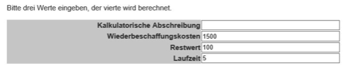 Kalkulatorischen Abschreibungen Beispiel 1